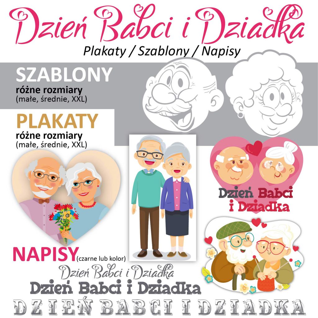 dekoracje PDF dzień babci i dziadka szkoła przedszkole żłobek