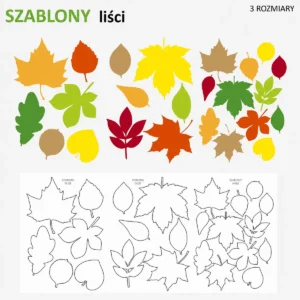 Liście jesienne – szablony do druku PDF w trzech rozmiarach