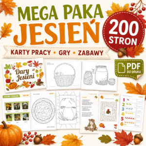 jesienne karty pracy do druku – MEGA PAKA 200 stron PDF