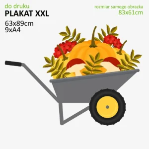 Taczka z darami jesieni – plakat XXL do druku PDF