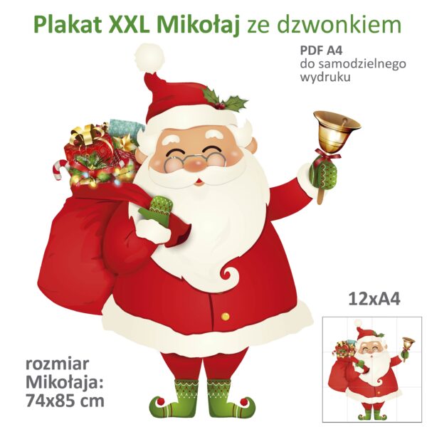 Mikołaj plakat mikołajki PDF dekoracja