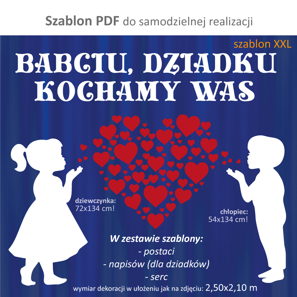 szablon Babciu Dziadku Kochamy Was PDF szkoła przedszkole żłobek