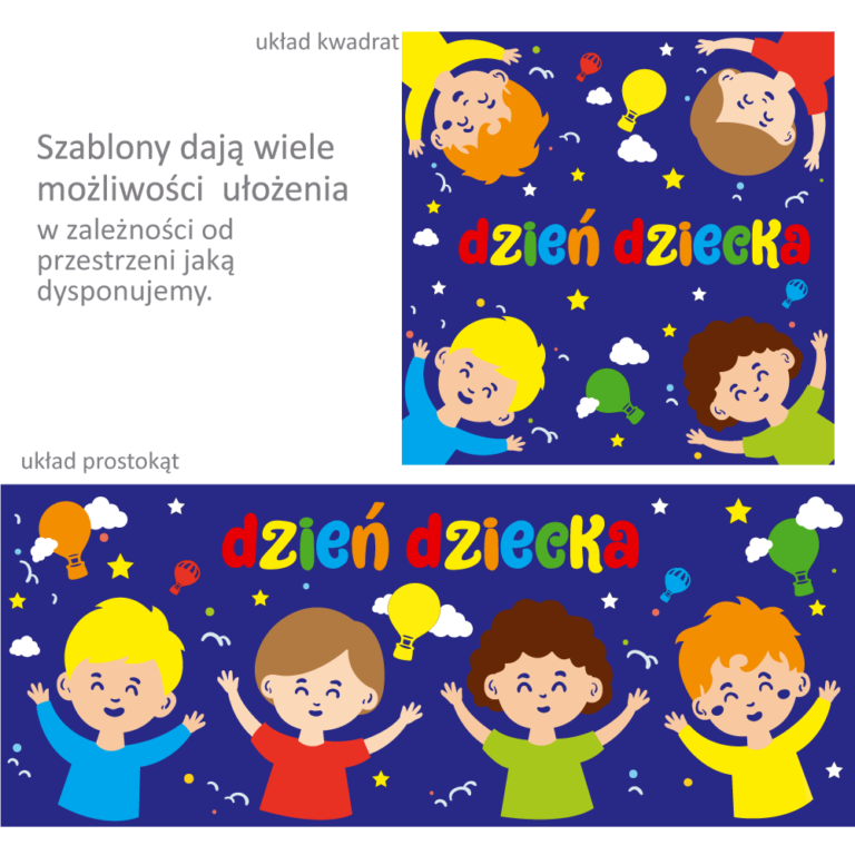 szablon dekoracja dzień dziecka PDF szkoła żłobek przedszkole