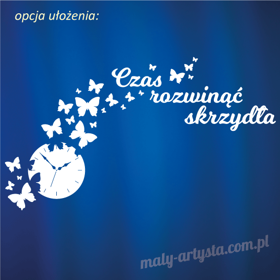 Zakonczenie Roku Szkolnego zegar motyle Czas rozwinac skrzydła szkoła przedszkole żłobek dekoracja z papieru brystolu
