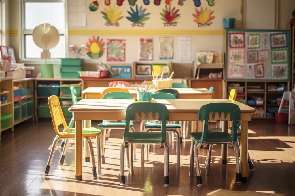 dekoracja sali szkoły żłobka przedszkola pomysł na dekorację