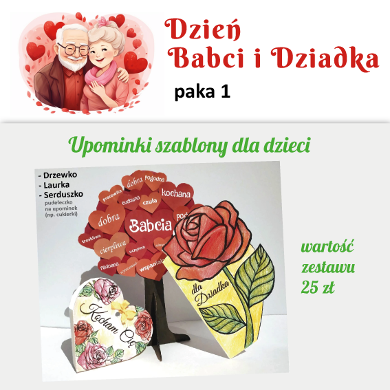 upominki dla babci i dziadka szkoła przedszkole żłobek szablony dekoracje