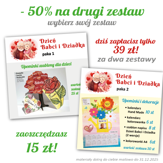 dzień babci i dziadka szkoła przedszkole żłobek szablony dekoracje