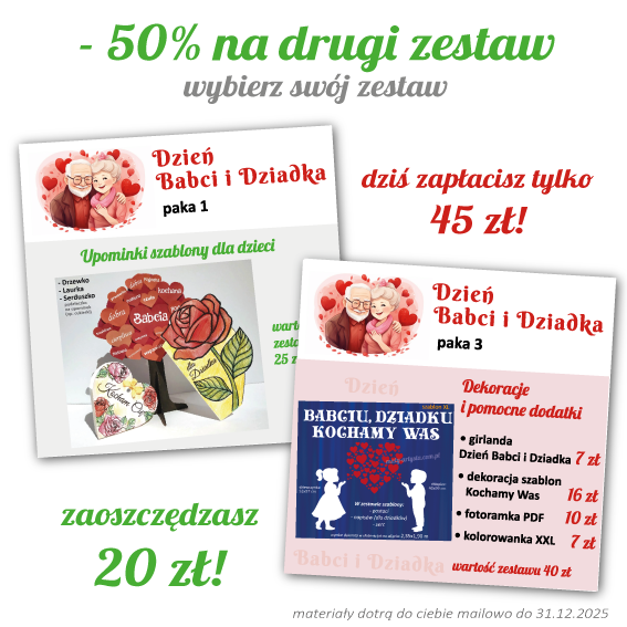 dzień babci i dziadka szkoła przedszkole żłobek szablony dekoracje