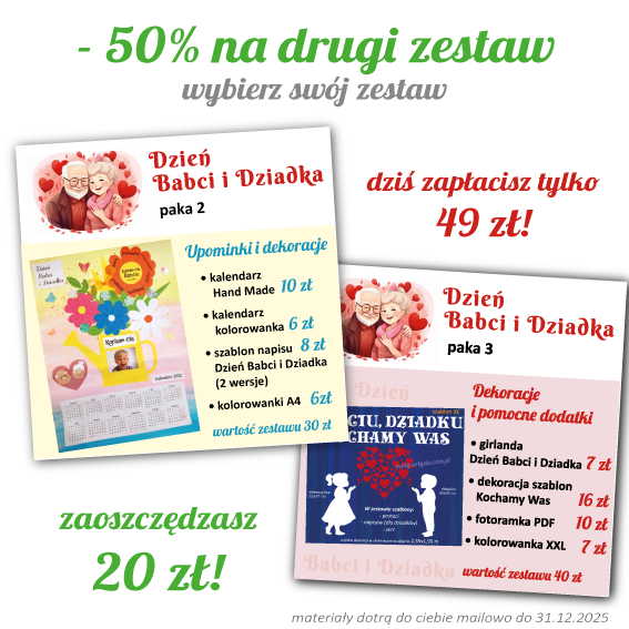 dzień babci i dziadka szkoła przedszkole żłobek szablony dekoracje