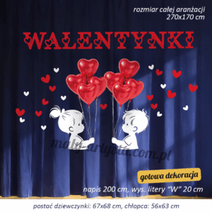 walentynki dekoracja dziewczynka i chłopiec na apel akademię serca dzieci szkoła przedszkole żłobek