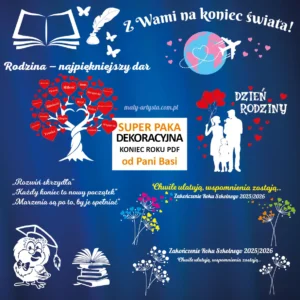 dekoracje koniec roku szkolnego szablony PDF szablony do druku gotowe dekoracje z brystolu papieru