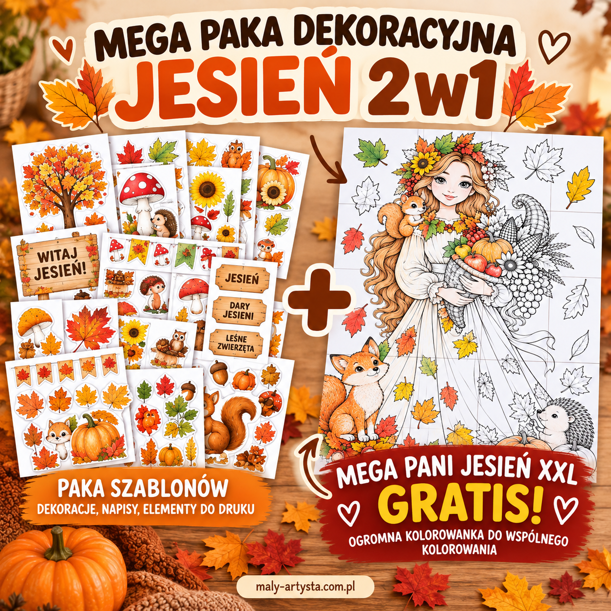 Mega Paka Dekoracyjna Jesień 2 w 1 + Mega Pani Jesień XXL gratis